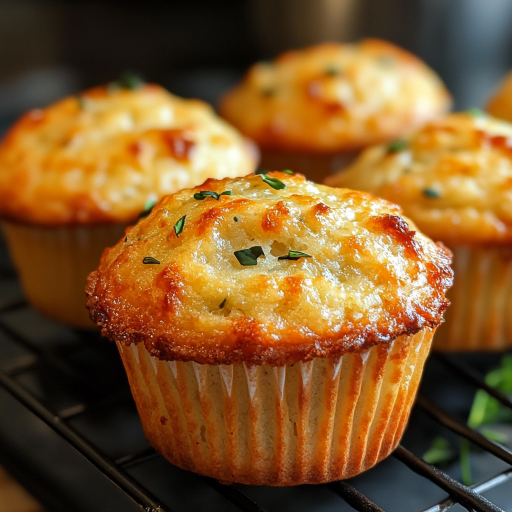 “Fluffy cottage cheese muffins with a golden brown top, served on a breakfast plate.”​