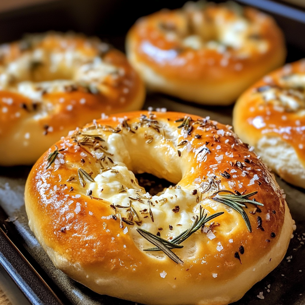 Close-up of golden brown mozzarella stuffed rosemary parmesan soft pretzels, showing the cheesy filling and pretzel texture.