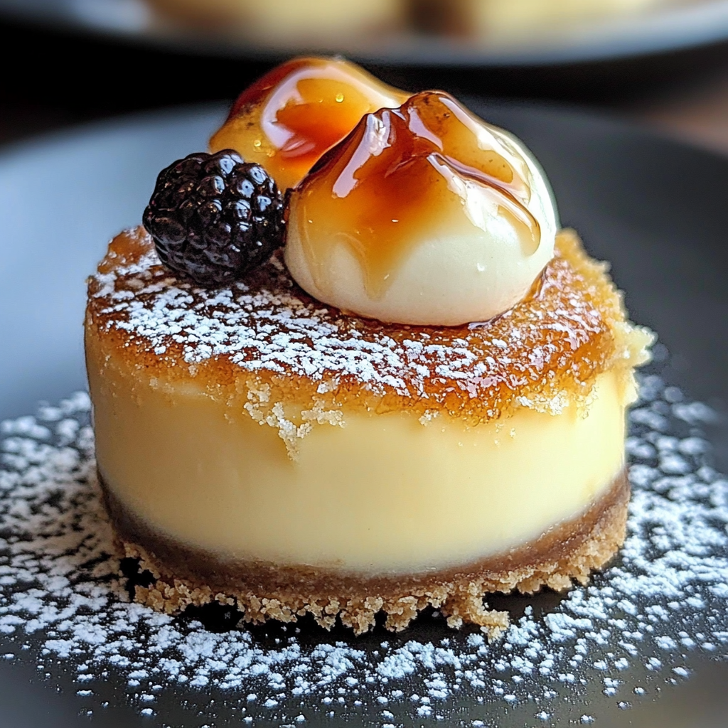 Slice of Vanilla Bean Crème Brûlée Cheesecake with a golden caramelized sugar top and vanilla bean speckles.