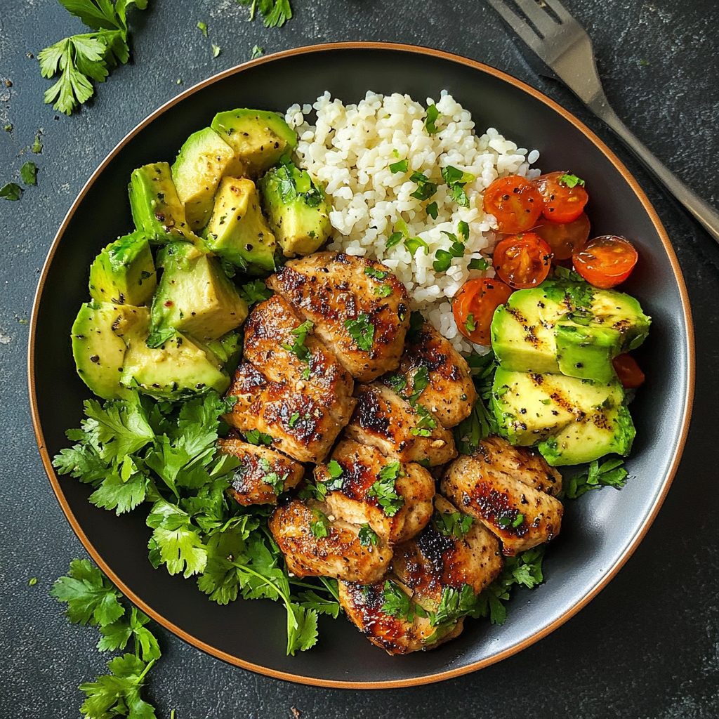 Bowl of Chicken Caesar Pasta Salad with grilled chicken, romaine lettuce, parmesan, and creamy dressing.