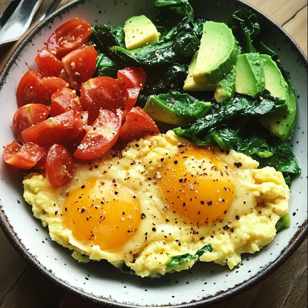 Assortment of high-protein breakfast dishes including egg muffins, Greek yogurt parfaits, and avocado toast.​