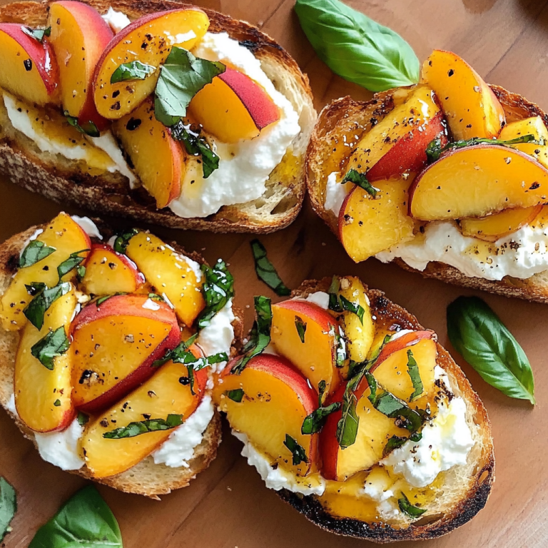 Best Peach Bruschetta with Whipped Ricotta – Fresh, Creamy & Summer ...